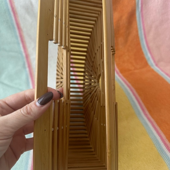 Bamboo crescent ark moon clutch purse handbag - Picture 6 of 8